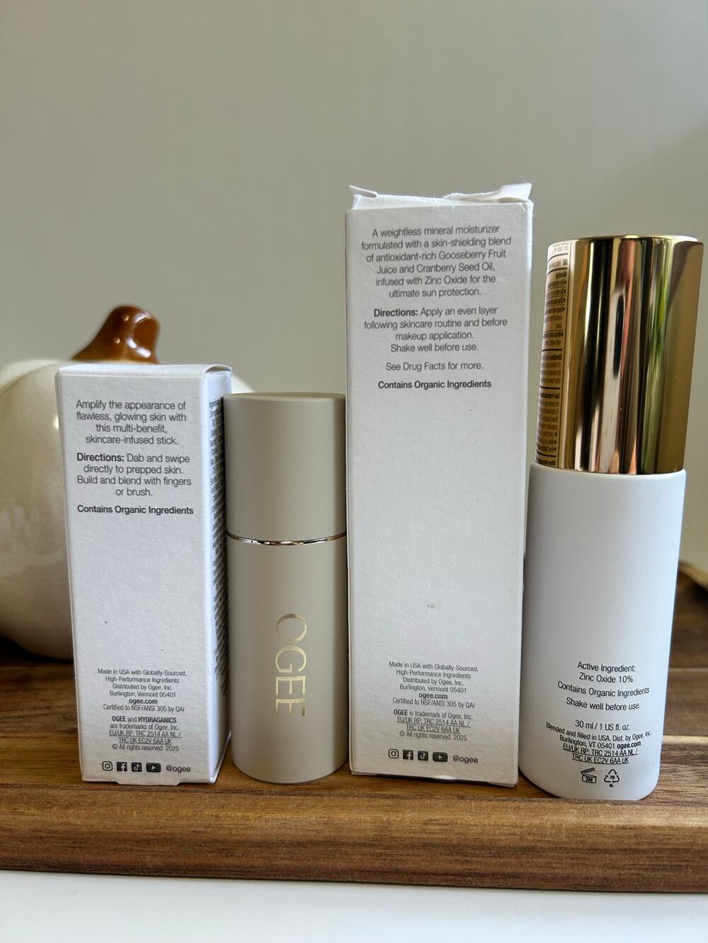 Ogee Luxury Makeup Bundle Complexion Stick Linden 1.25N & SPF 40 Primer NIB
